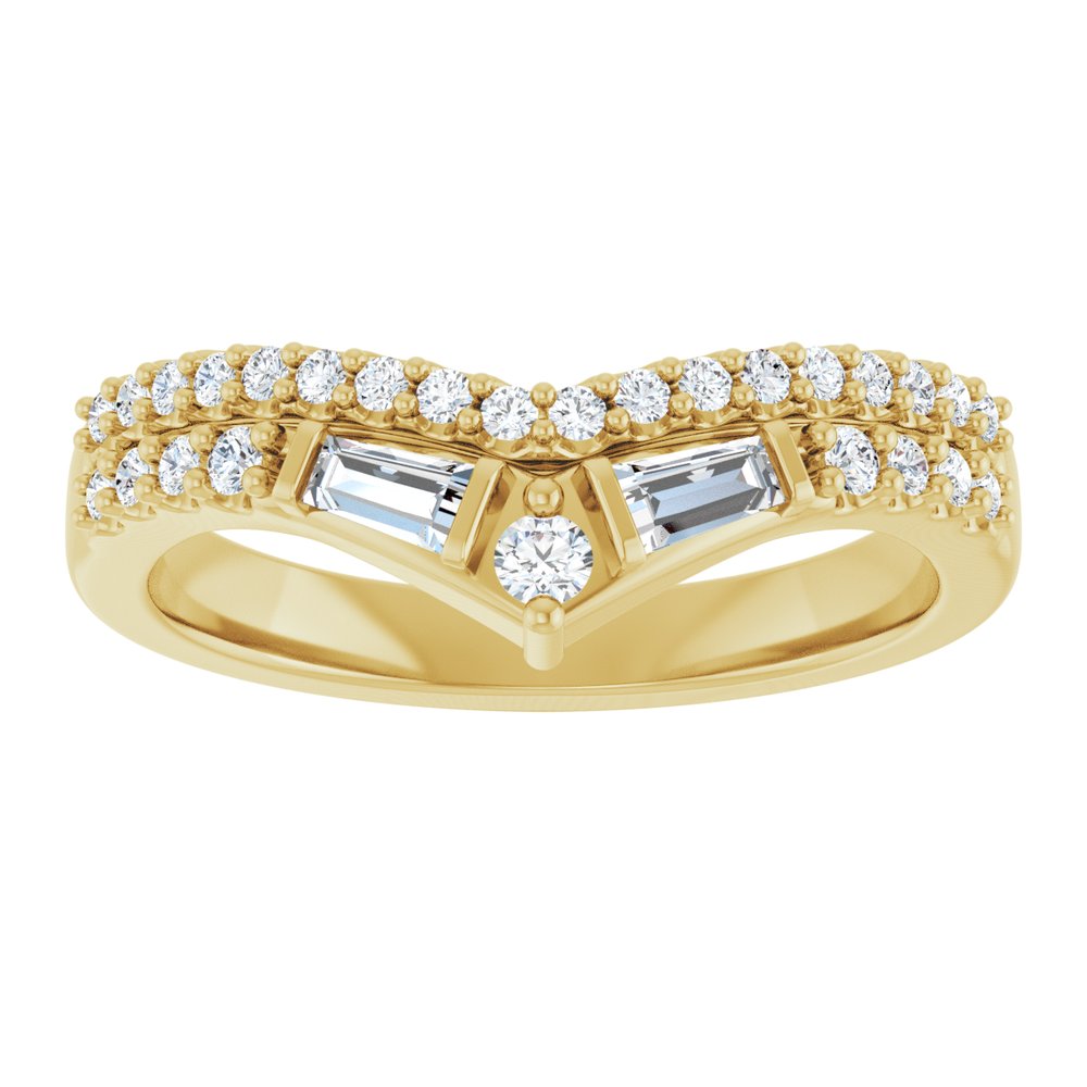 14K Yellow Gold 3/8 CTW Lab-Grown Diamond Contour Band