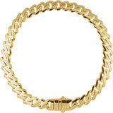 14K Yellow Gold 7.4 mm Monaco Edge Curb 8 1/4" Chain