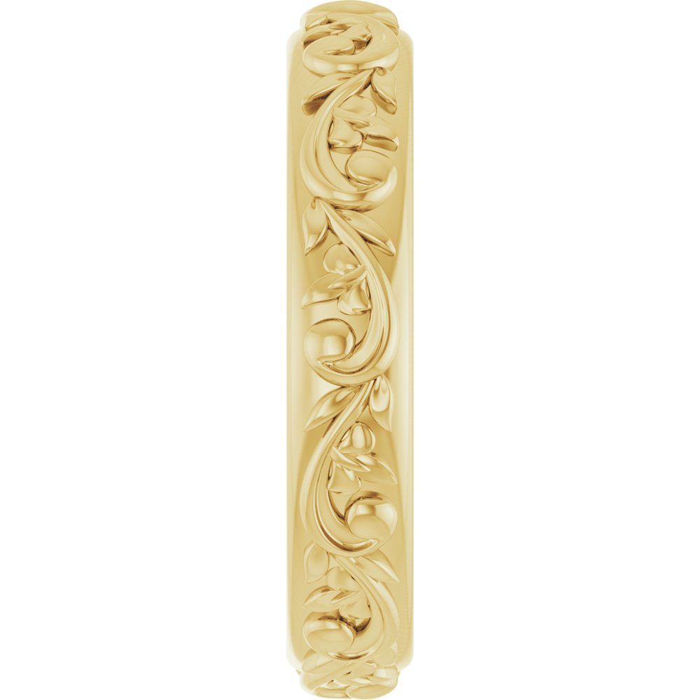 14K Yellow Gold 3.5 mm Sculptural Band Size 6.5