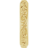 14K Yellow Gold 3.5 mm Sculptural Band Size 6.5