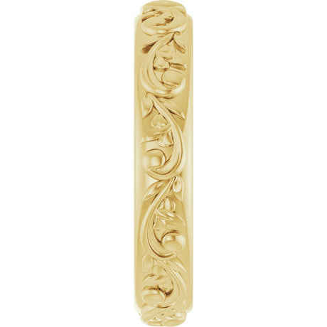 14K Yellow Gold 3.5 mm Sculptural Band Size 6.5