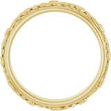 14K Yellow Gold 3.5 mm Sculptural Band Size 6.5