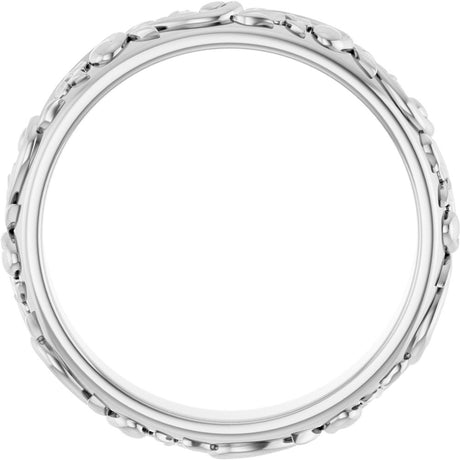 14K White Gold 3.5 mm Sculptural Band Size 6.5