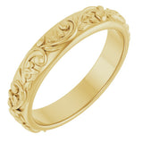 14K Yellow Gold 3.5 mm Sculptural Band Size 6