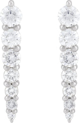 14K White 1/3 CTW Natural Diamond Graduated Bar Earrings