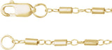 14K Yellow Gold 1.7 mm Satellite Bar Cable 18" Chain
