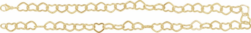 14K Yellow Gold-Filled 9 mm Heart 16" Chain