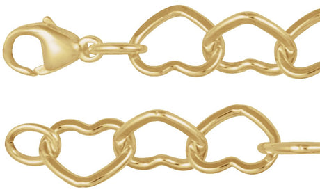 14K Yellow Gold-Filled 9 mm Heart 16" Chain