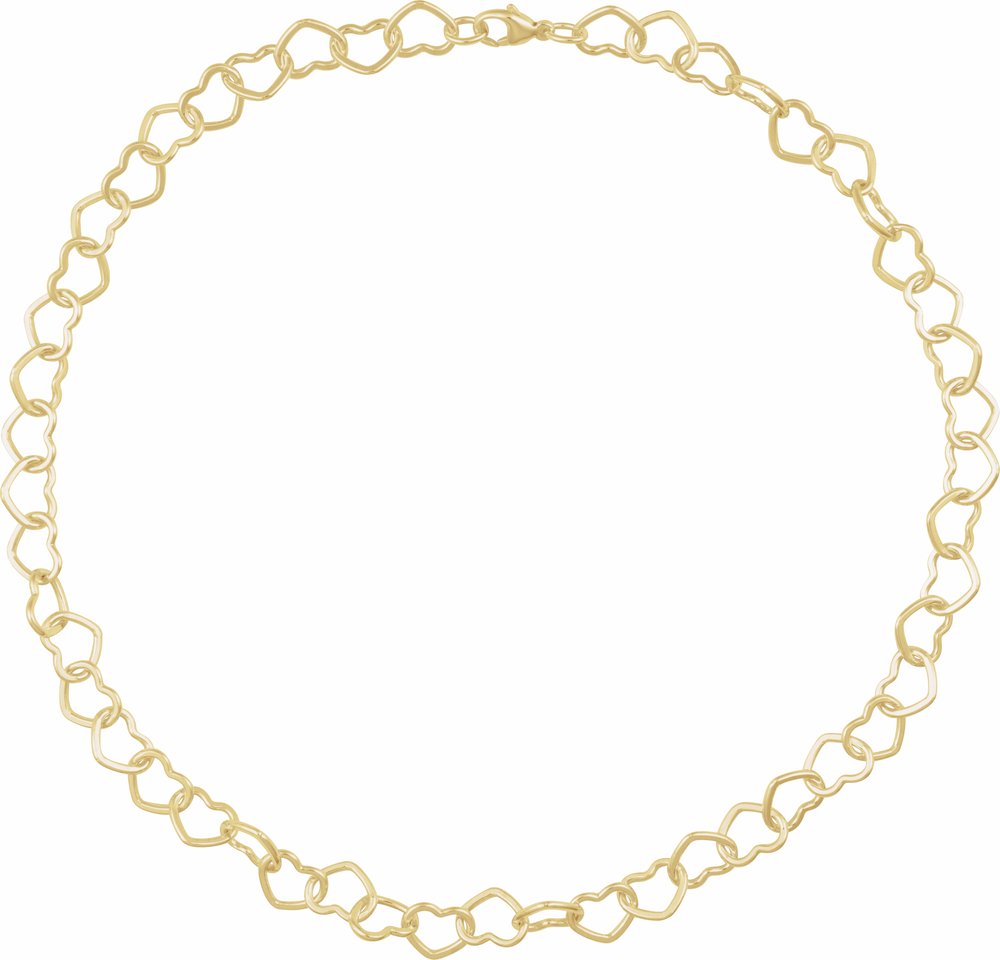 14K Yellow Gold-Filled 9 mm Heart 16" Chain