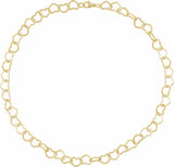 14K Yellow Gold-Filled 9 mm Heart 16" Chain