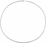 14K White Gold 1.8 mm Rounded Box 24" Chain