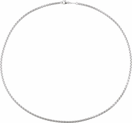 14K White Gold 1.8 mm Rounded Box 18" Chain