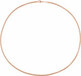 14K Rose Gold 1.8 mm Rounded Box 24" Chain