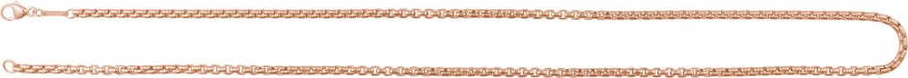14K Rose Gold 1.8 mm Rounded Box 18" Chain