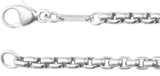 14K White Gold 2.6 mm Rounded Box 20" Chain
