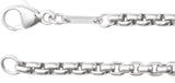 14K White Gold 2.6 mm Rounded Box 24" Chain