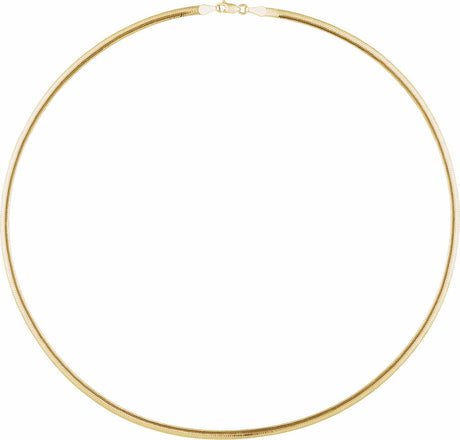 14K Yellow/White Gold 3.2 mm Reversible Diamond-Cut Snake 18" Chain