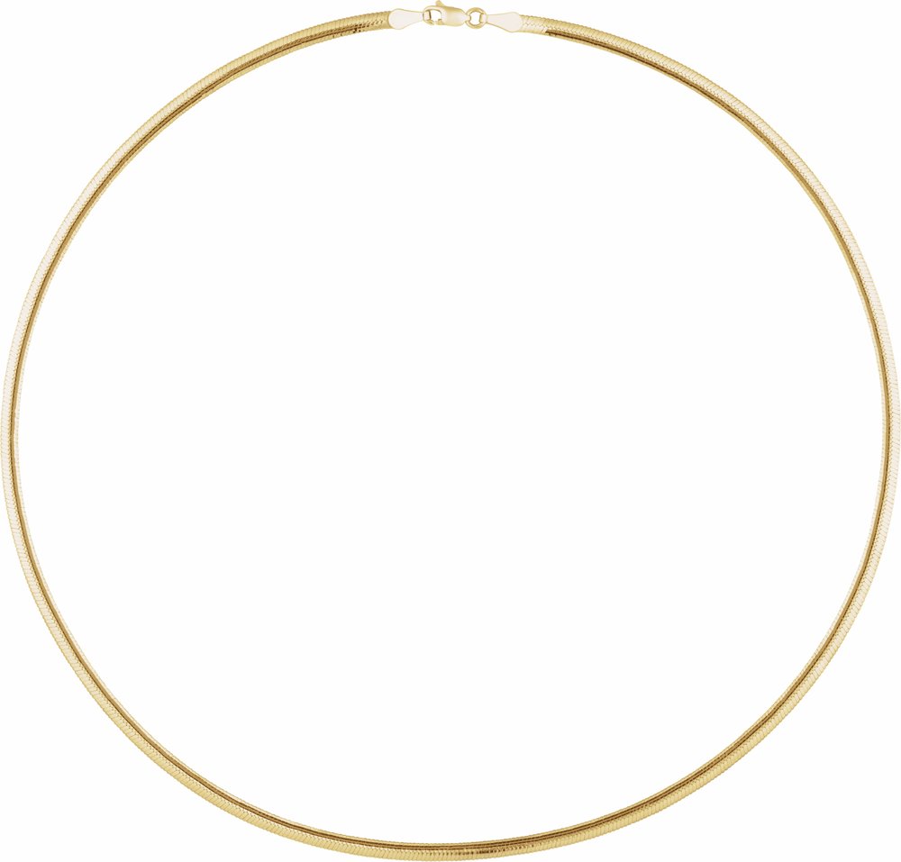 14K Yellow/White Gold 3.2 mm Reversible Diamond-Cut Snake 18" Chain