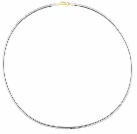 14K Yellow/White Gold 3.2 mm Reversible Diamond-Cut Snake 16" Chain