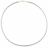 14K Yellow/White Gold 3.2 mm Reversible Diamond-Cut Snake 18" Chain