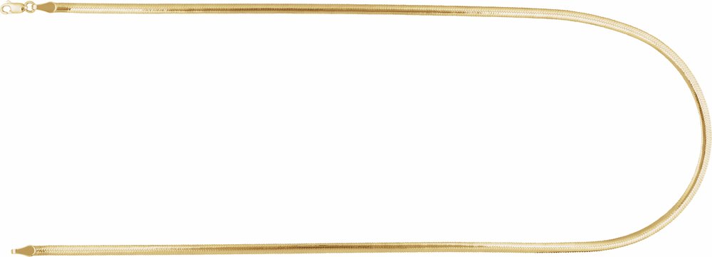 14K Yellow/White Gold  3.2 mm Reversible Diamond-Cut Snake 20" Chain