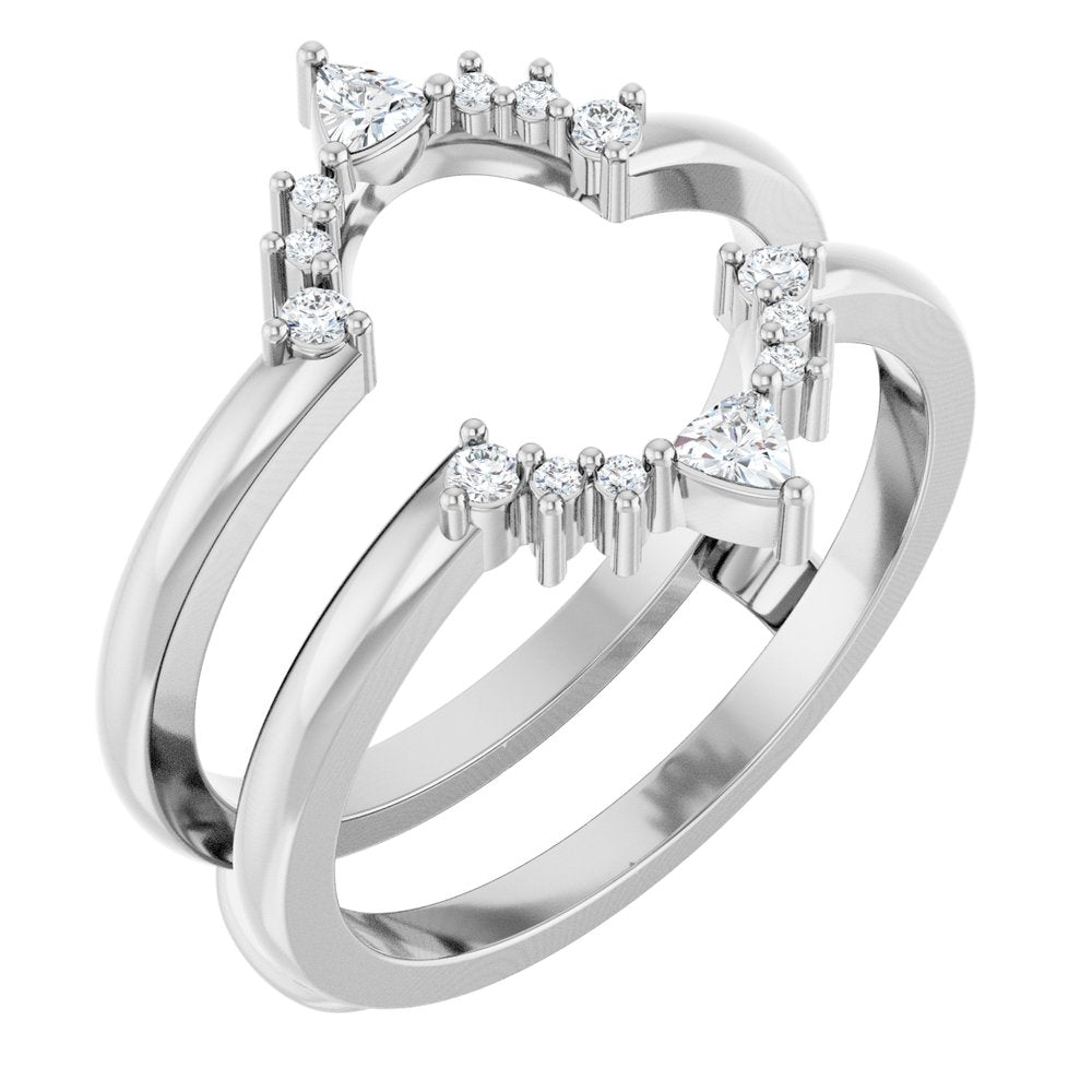 14K White Gold 1/5 CTW Natural Diamond Ring Guard