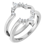 14K White Gold 1/5 CTW Natural Diamond Ring Guard
