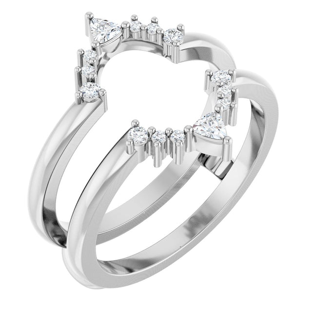 14K White Gold 1/5 CTW Natural Diamond Ring Guard