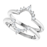 14K White Gold 1/5 CTW Natural Diamond Ring Guard