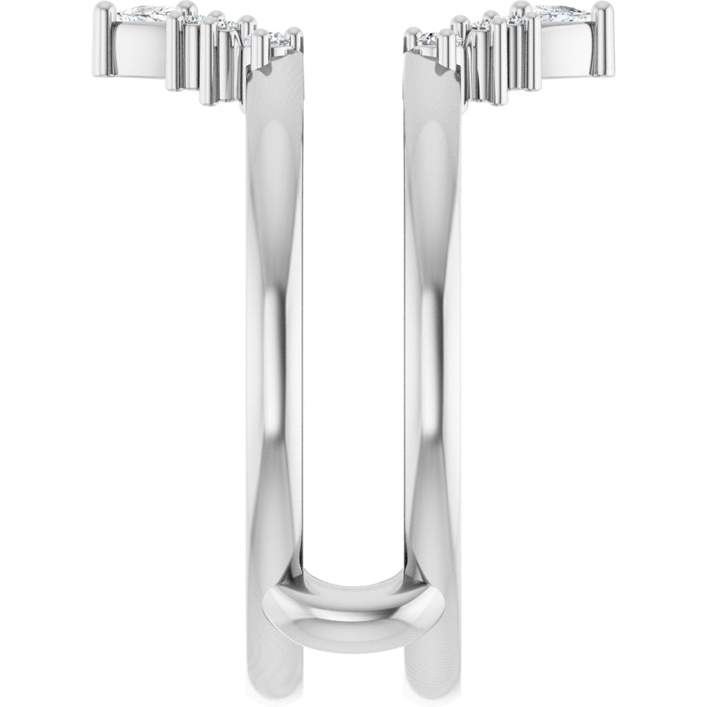 14K White Gold 1/5 CTW Natural Diamond Ring Guard