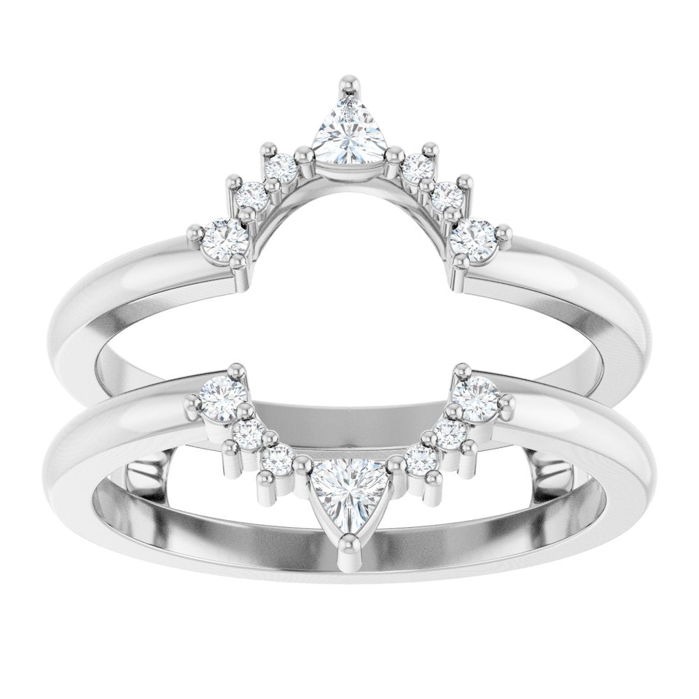 14K White Gold 1/5 CTW Natural Diamond Ring Guard