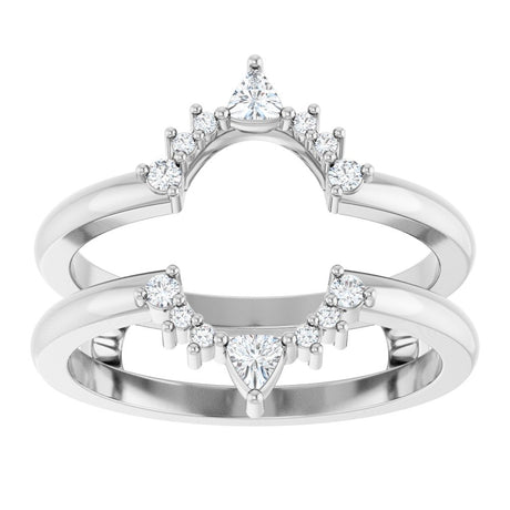 14K White Gold 1/5 CTW Natural Diamond Ring Guard
