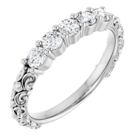 14K White Gold 1/2 CTW Natural Diamond Anniversary Band