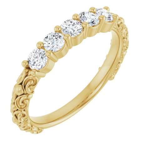 14K Yellow Gold 1/2 CTW Natural Diamond Anniversary Band