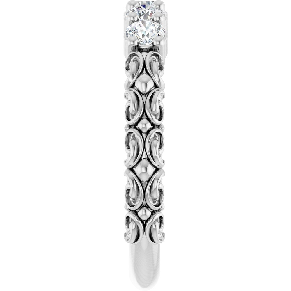 14K White Gold 1/2 CTW Natural Diamond Anniversary Band