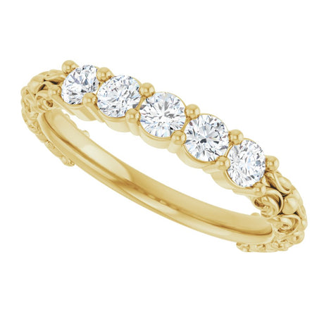 14K Yellow Gold 1/2 CTW Natural Diamond Anniversary Band