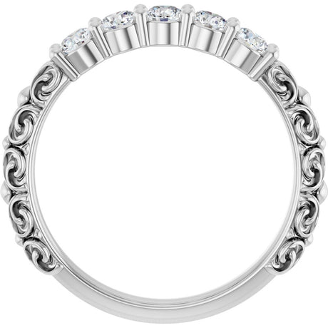14K White Gold 1/2 CTW Natural Diamond Anniversary Band