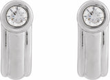14K White 1/5 CTW Lab-Grown Diamond Solitaire J Hoop Earrings