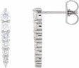 14K White 1/3 CTW Natural Diamond Graduated Bar Earrings