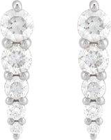 14K White 1/2 CTW Natural Diamond Graduated Bar Earrings