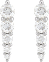 14K White Gold 1/3 CTW Natural Diamond Graduated Bar Earrings