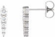 14K White 1/2 CTW Natural Diamond Graduated Bar Earrings
