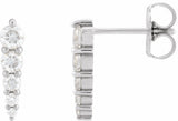 14K White Gold 1/3 CTW Natural Diamond Graduated Bar Earrings