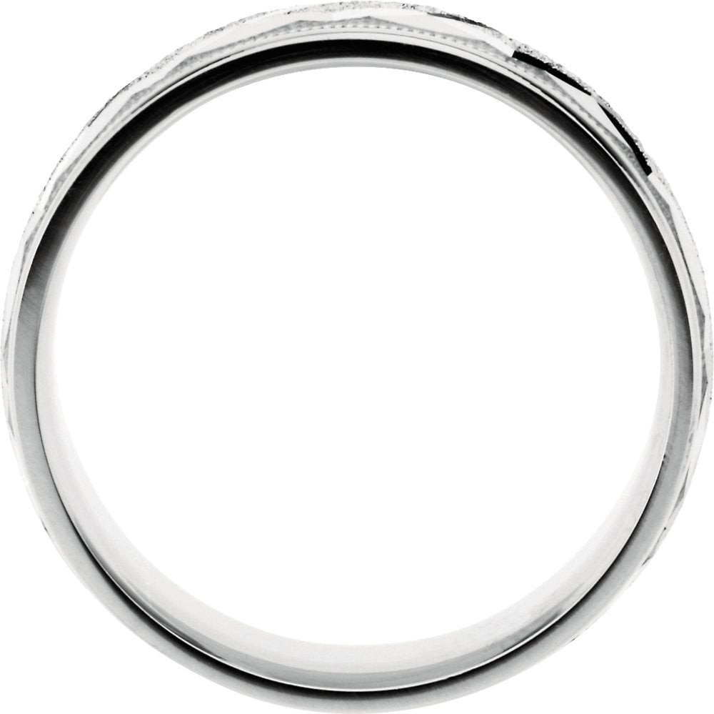 14K White 7 mm Design Band with Satin Finish & Milgrain