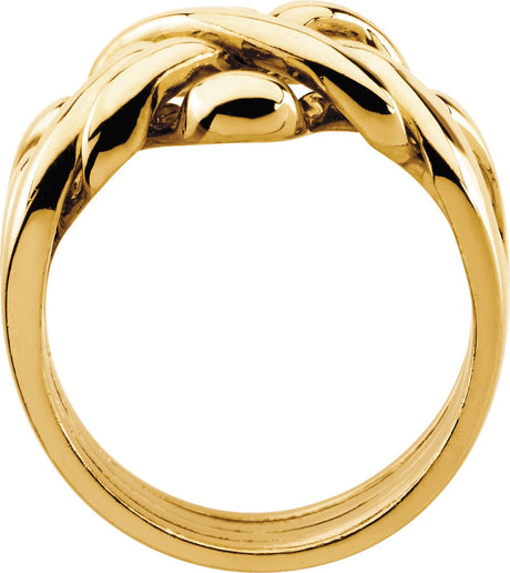 18K Yellow 12.5 mm Puzzle Ring Size 7