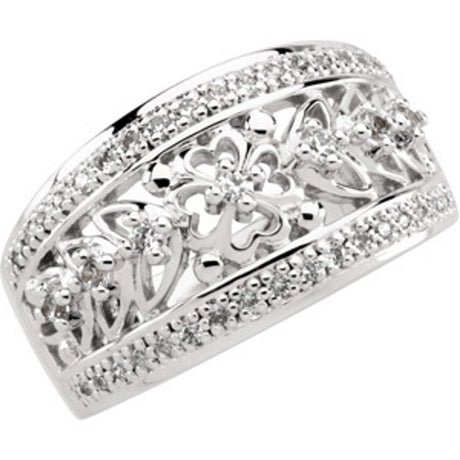 14K White 1/3 CTW Natural Diamond Anniversary Band