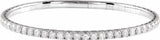 14K White Gold 3 CTW Lab-Grown Diamond  Flexible Bangle 7" Bracelet