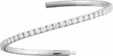 14K White Gold 3 CTW Lab-Grown Diamond  Flexible Bangle 7" Bracelet