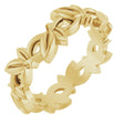 14K Yellow Gold 5.6 mm Floral Pierced Band Size 5.5