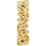 14K Yellow Gold 5.6 mm Floral Pierced Band Size 5.5